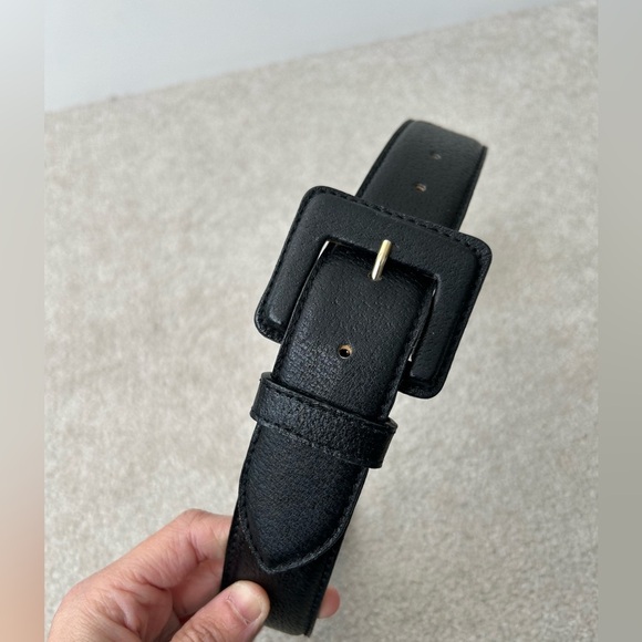 Maxmara Black Leather waist  Belt - Picture 4 of 12